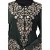 A-line party wear abaya with Resham embroidery work- Green